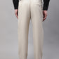 Jainish Men's Cream Tapered Fit Formal Trousers | Swadesiicart