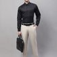Jainish Men's Cream Tapered Fit Formal Trousers | Swadesiicart