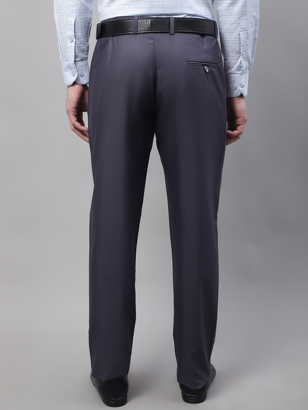 Jainish Men's Grey Tapered Fit Formal Trousers | Swadesiicart