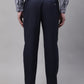Jainish Men's Navy Tapered Fit Formal Trousers | Swadesiicart