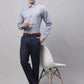 Jainish Men's Navy Tapered Fit Formal Trousers | Swadesiicart