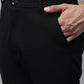 Jainish Men's Black Tapered Fit Formal Trousers | Swadesiicart