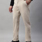 Jainish Men's Cream Tapered Fit Formal Trousers | Swadesiicart