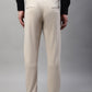 Jainish Men's Cream Tapered Fit Formal Trousers | Swadesiicart