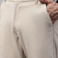 Jainish Men's Cream Tapered Fit Formal Trousers | Swadesiicart