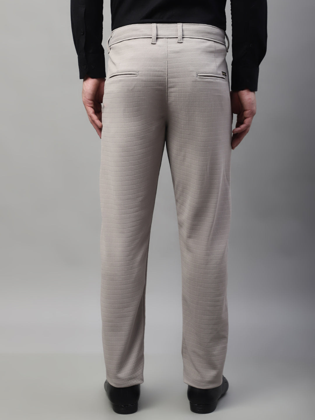 Jainish Men's Light Grey Tapered Fit Formal Trousers | Swadesiicart