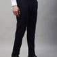 Jainish Men's Navy Blue Tapered Fit Formal Trousers | Swadesiicart