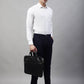 Jainish Men's Navy Blue Tapered Fit Formal Trousers | Swadesiicart