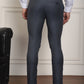Indian Needle Men's Tapered Fit Solid Trousers - Charcoal | Swadesiicart