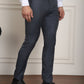 Indian Needle Men's Tapered Fit Solid Trousers - Charcoal | Swadesiicart