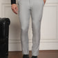 Indian Needle Men's Tapered Fit Solid Trousers - Light-Grey | Swadesiicart