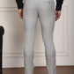 Indian Needle Men's Tapered Fit Solid Trousers - Light-Grey | Swadesiicart