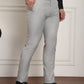 Indian Needle Men's Tapered Fit Solid Trousers - Light-Grey | Swadesiicart