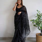 Vamsee Vika 9Mm Black Organza Saree - Swadesiicart