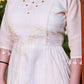 Aayaa Designer Multi Thread Hand Work Khadi Cotton One Piece Dress - Off White
