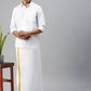 Ramraj Cotton Mens Full Sleeve White Shirt Plus Size - Soft Touch Cotton | Swadesiicart