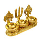 Spillbox Gold-Toned Brass Namah 3 Kuber Diya Pooja Essential | Swadesiicart