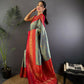 Joban Fashion Banarasi Grey Woven Soft Silk Saree | Swadesiicart