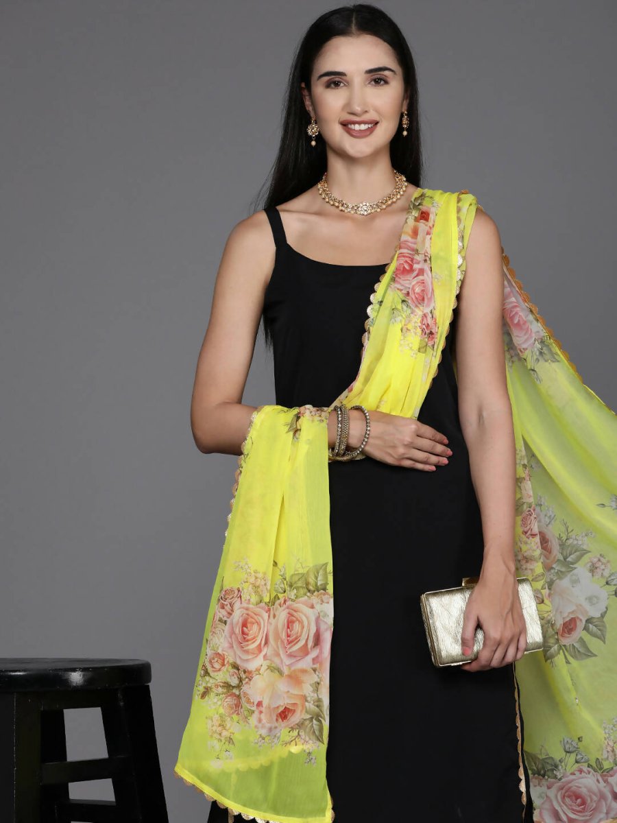 Ahalyaa Women's Traditional wear Kurta Set - Black | Swadesiicart