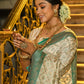 Astita Rajvastra Sea Green Banarasi Silk Saree | Swadesiicart