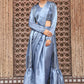 Sky Blue Tom Silk Plain Ready To Wear Saree With Stitched Blouse - Satiksha | Swadesiicart