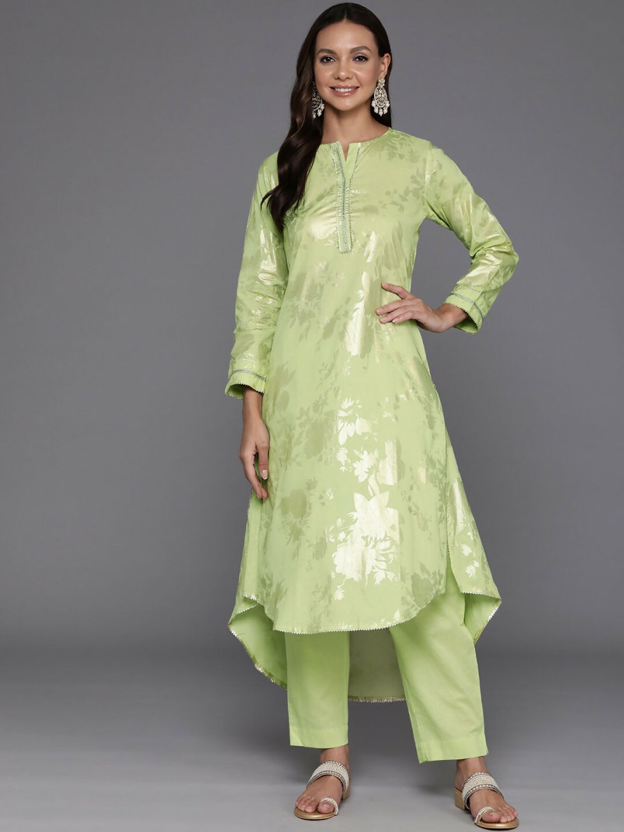 Ahalyaa Women's Traditional wear Kurta Set - Green | Swadesiicart