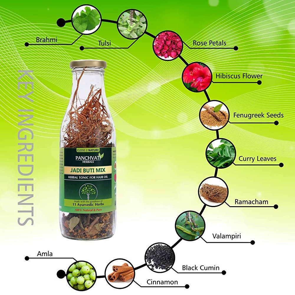 Panchvati Herbals Jadi Buti Mix Herbal Tonic For Hair Oil - Swadesiicart