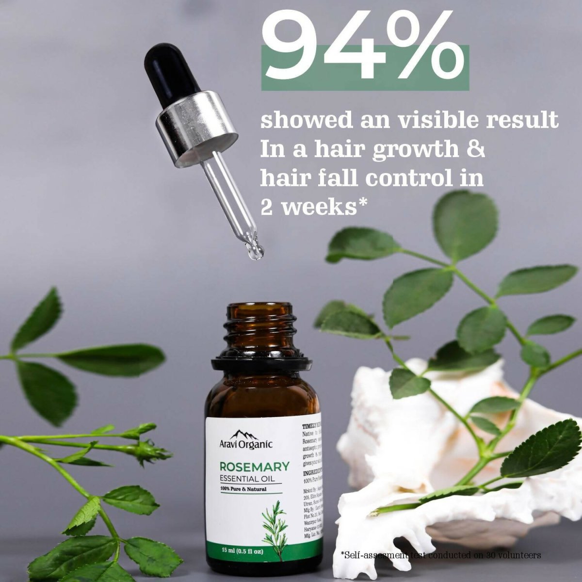 Aravi Organic Rosemary Hair Growth Essential Oil - Swadesiicart