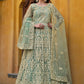Light Green Pure Butterfly Net Wedding Wear Anarkali Suit - Emponline | Swadesiicart