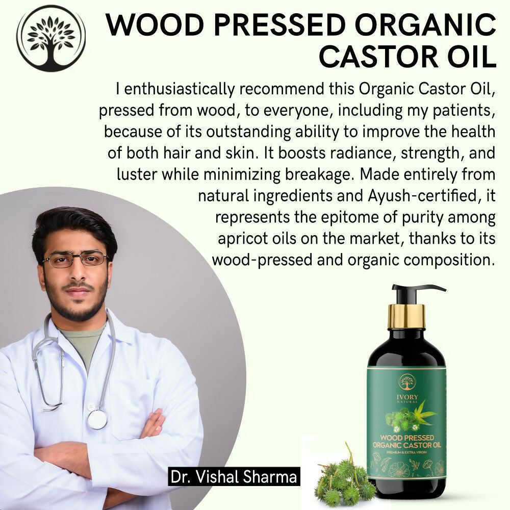 Ivory Natural Wood Pressed Organic Castor Oil For Healthy Skin & Hair Wellness | Swadesiicart