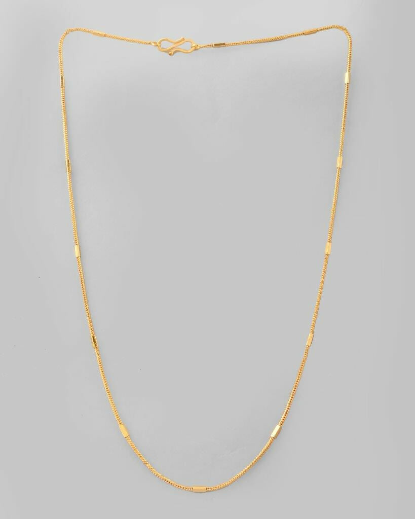 VOJ Women Gold-Polished Self Designed Pipe Chain | Swadesiicart