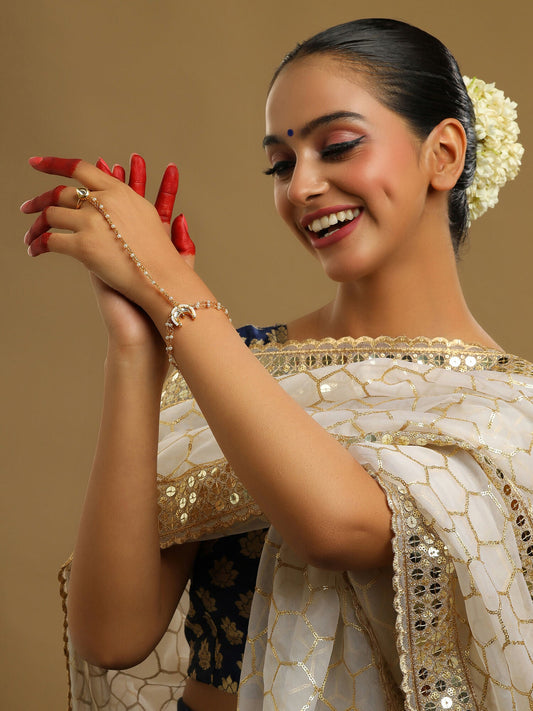 Ruby Raang Gold Chand Kundan Haath Phool | Swadesiicart