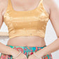 Joban Fashion Gold Gaji Silk Sleeveless Back Open Blouse - Swadesiicart