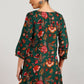 Aavyora Women's Green Floral Printed Flared Tunic