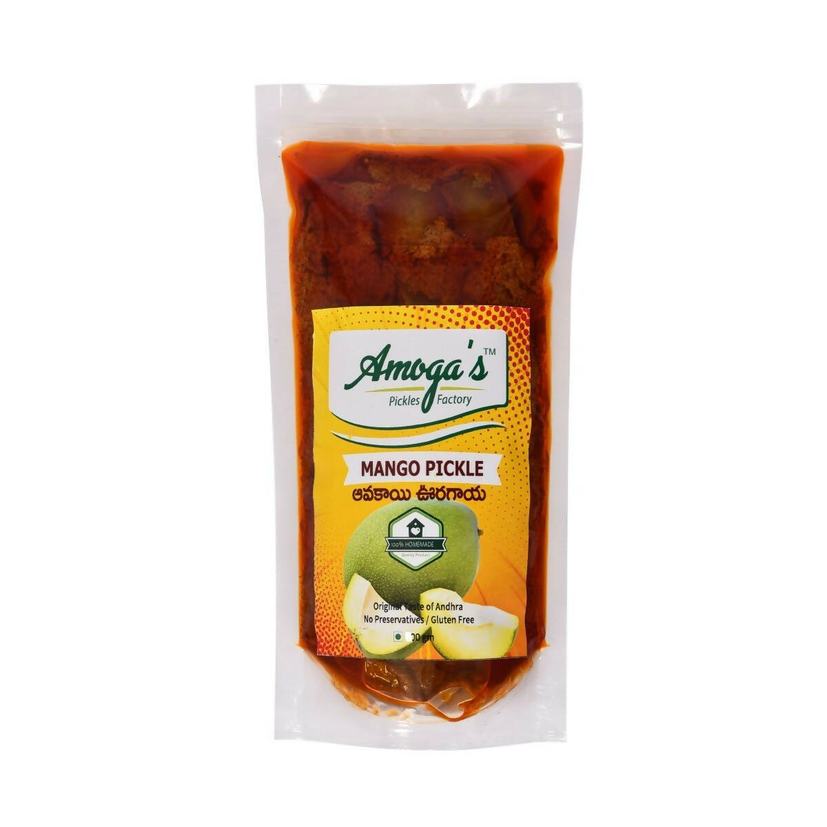 Amoga's Pickles Factory Andhra Authentic Mango Avakaya Pickle without Garlic - Swadesiicart