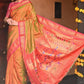Very Much Indian Handloom Yeola Pure Silk Paithani - Dual Tone Green Pink | Swadesiicart
