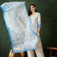 Blue & White Roman Silk Embroidered Kurta With Trouser & Dupatta - Bhumi