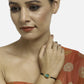 Women's Black Gold-Toned Gold-Polished Kundan Studded Charm Mangalsutra Bracelet - Ruby Raang - Ruby Raang Studio