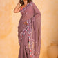 Vamsee Priya Lavender Georgette Silk Saree - Swadesiicart