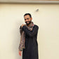 Black Mirror Work Kurta by Hilo Design