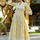 Juniper Women's Lemon Yellow Printed Teired Dress | Swadesiicart
