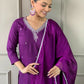 Partywear Designer Ryon Slub White Stitched Suit With Dupatta - Tanisha | Swadesiicart