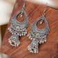 NVR Women's Silver-Plated German Silver Oxidized Jhumka Earrings | Swadesiicart