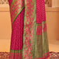 Shree Shyam Fashion Silk Blend Dark Pink Saree