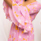FIORRA Women's Light Pink Georgette Floral Printed Western Dress - Swadesiicart