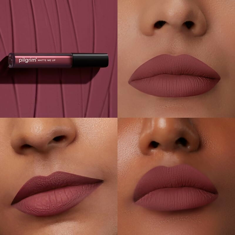 Pilgrim Liquid Matte Lipstick with Hyaluronic Acid - Flirty Rose - Swadesiicart