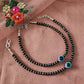 Mominos Fashion Traditional Black Beads Silver-Plated Anklets For Woman