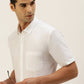 Ramraj Cotton Mens Half Sleeve Formal Poly Cotton White Shirt | Swadesiicart