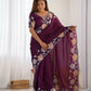 Vamsee Sharmila Purple Tissue Silk Saree - Swadesiicart