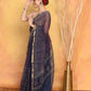 Very Much Indian Pure Kota Cotton Handblock Printed Saree - Dark Blue | Swadesiicart